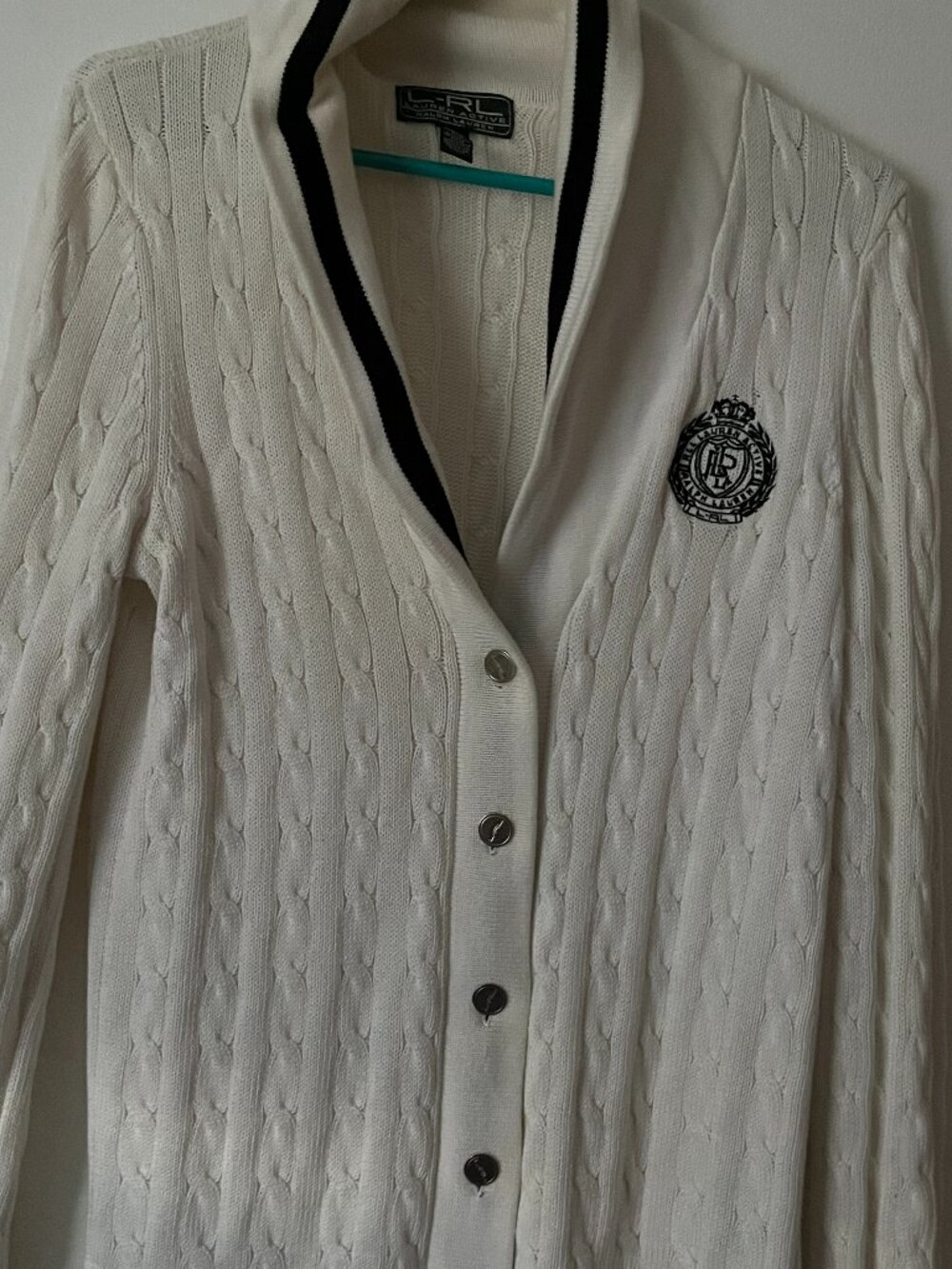 Ralph Lauren cable knit cardigan Size M for woman white  — L-RL Lauren Active